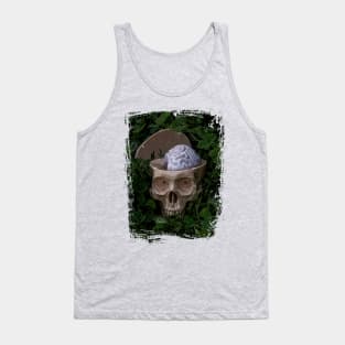 Use your brain-Skull on the grass-Humor Tank Top